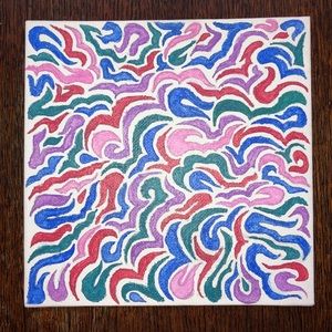 abstract 6x6 inch painting